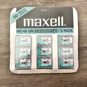 Microcassettes -- Maxell MC-60 UR (9Pack) 60 Minutes Each NEW